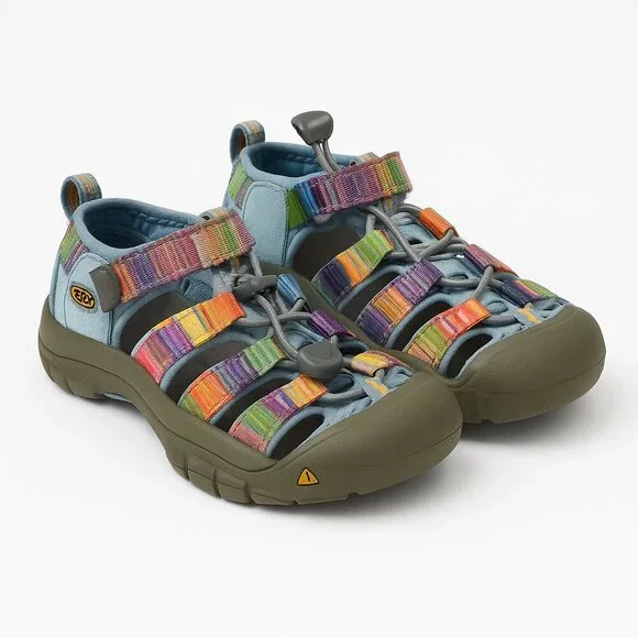 Keen Newport H2 Youth Sandals Rainbow Webbing Water Hiking Outdoor 12 Washable - Picture 2 of 12